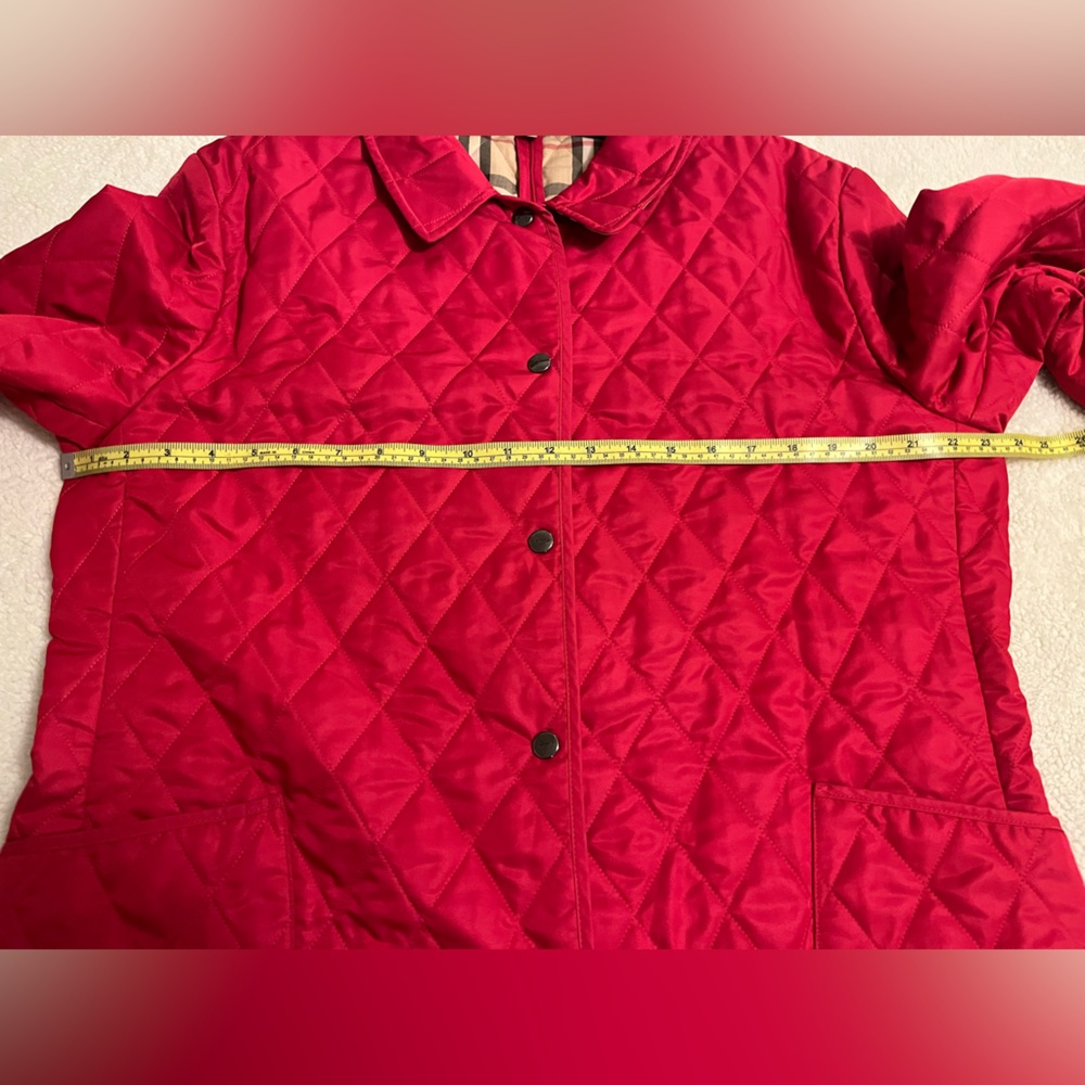 Burberry London Barn Coat Pink Diamond Quilted Nova Check Snap Authenticated M - Picture 14 of 16